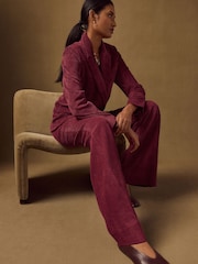 Burgundy Red Cord Wide Leg Trousers - Image 3 of 7