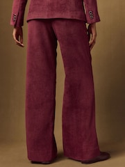 Burgundy Red Cord Wide Leg Trousers - Image 4 of 7