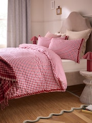 Red Gingham Reversible Bed Set - Image 1 of 6
