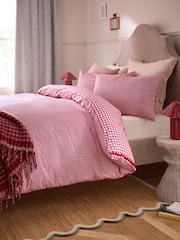 Red Gingham Reversible Bed Set - Image 4 of 6