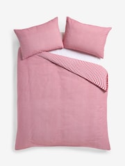 Red Gingham Reversible Bed Set - Image 6 of 6