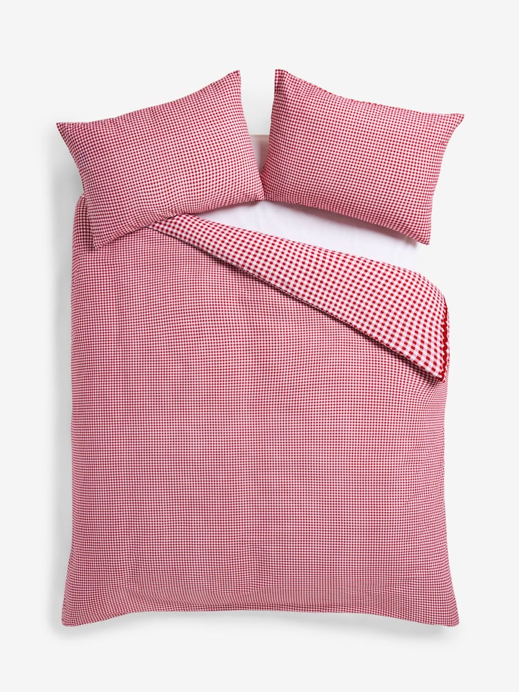 Red Gingham Reversible Bed Set - Image 6 of 6 Red Gingham Reversible Bed Set - Image 6 of 6