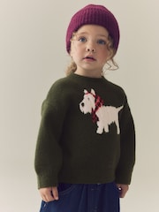 Green Scotty Dog Boxy Jumper (3mths-7yrs) - Image 1 of 9