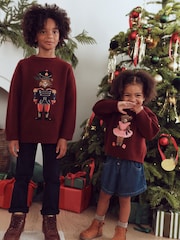 Burgundy Red Nutcracker Bear Christmas Jumper (3mths-7yrs) - Image 2 of 5