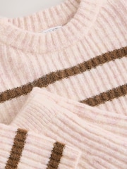 Ecru and Chocolate - Stripe Rib Skirt Set (3mths-7yrs) - Изображение 8 8