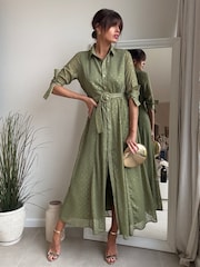 Style Cheat Khaki Daphne Shirt Dress - Image 1 of 4