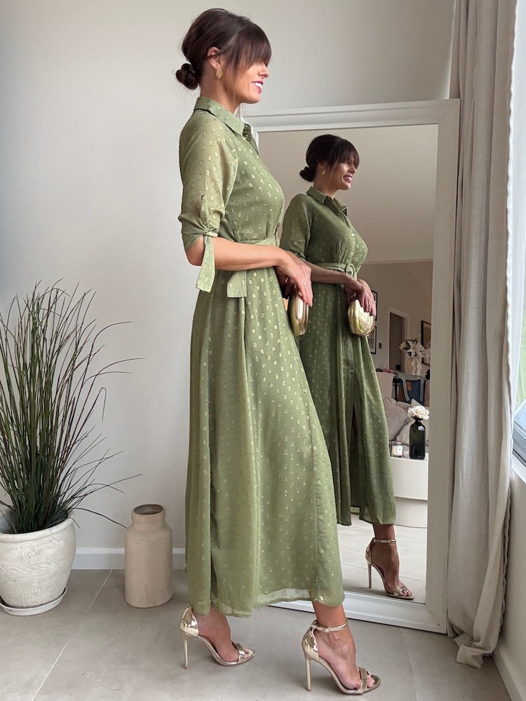 Style Cheat Khaki Daphne Shirt Dress - Image 2 of 4 Style Cheat Khaki Daphne Shirt Dress - Image 2 of 4