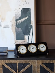 Libra Interiors Black Retro World City Desk Clock - Image 1 of 6