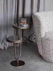 Libra Interiors Bronze Marco Royal Marble Accent Table - Image 1 of 5
