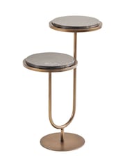 Libra Interiors Bronze Marco Royal Marble Accent Table - Image 3 of 5