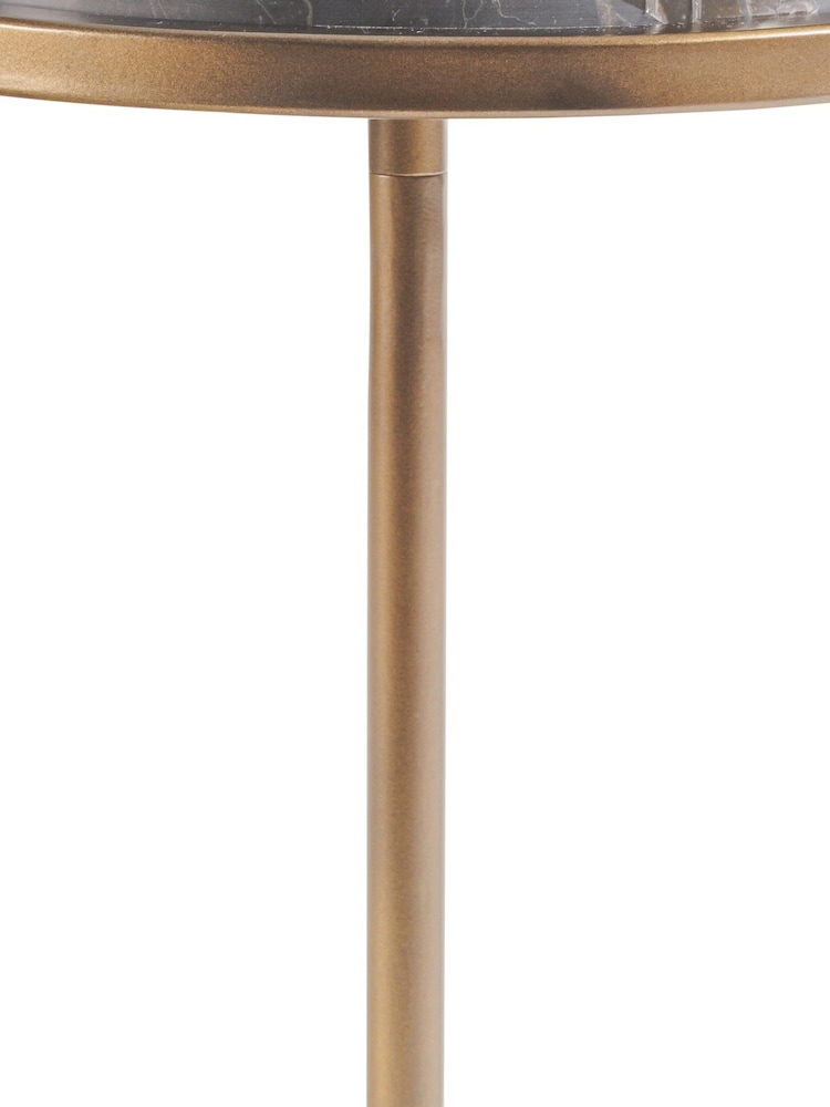 Libra Interiors Bronze Marco Royal Marble Accent Table - Image 5 of 5