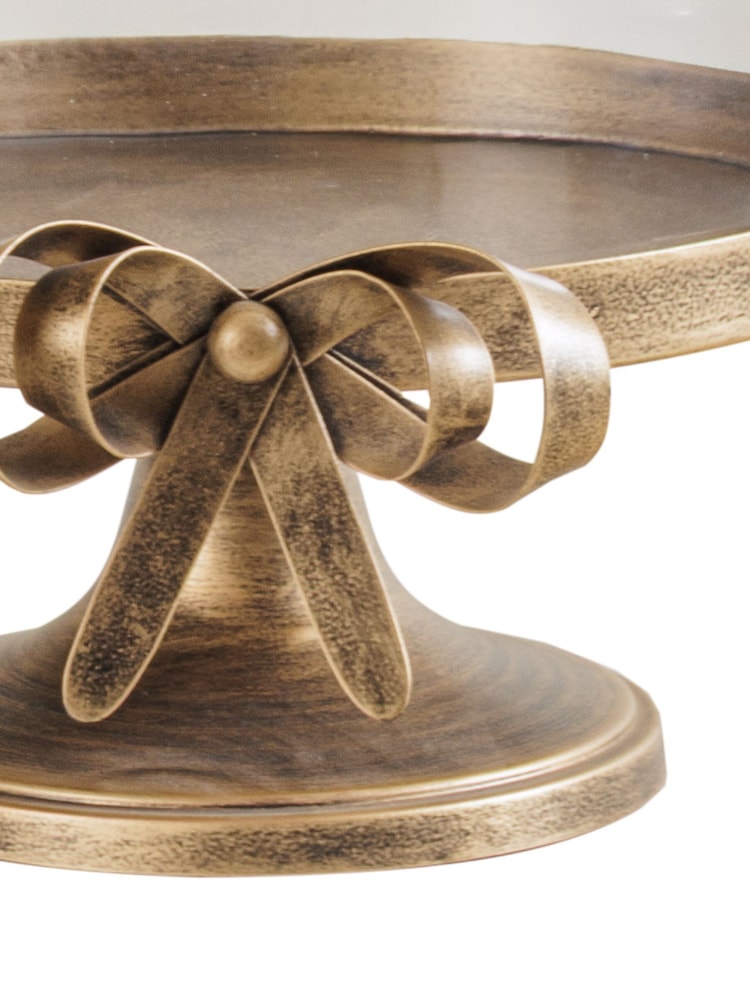 Libra Interiors Gold Ribbon Cloche on Stand - Image 4 of 4 Libra Interiors Gold Ribbon Cloche on Stand - Image 4 of 4