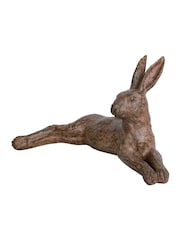 Libra Interiors Brown Hurrell Rustic Lying Hare Ornament - Image 3 of 6