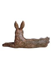 Libra Interiors Brown Hurrell Rustic Lying Hare Ornament - Image 4 of 6