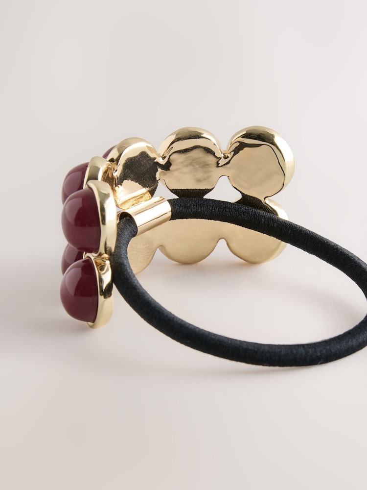 Burgundy Red Resin Hair Bobble - Image 4 of 4