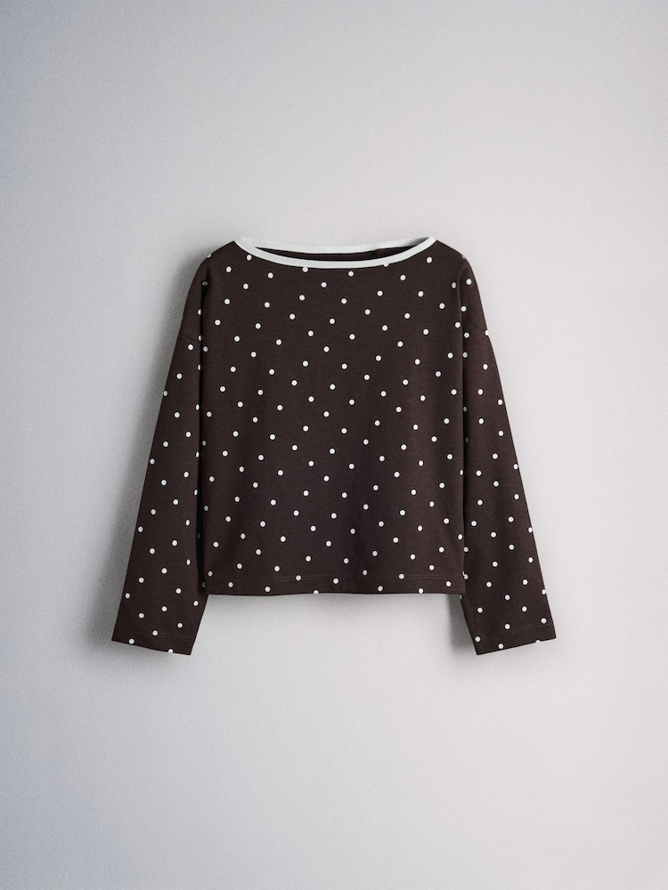 The Set 4 Pack Cotton Blend Long Sleeve T-Shirt and Long Leg Pyjamas Chocolate Brown/Cream/Light Brown/Spot - Image 2 of 11 The Set 4 Pack Cotton Blend Long Sleeve T-Shirt and Long Leg Pyjamas Chocolate Brown/Cream/Light Brown/Spot - Image 2 of 11