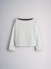 The Set 4 Pack Cotton Blend Long Sleeve T-Shirt and Long Leg Pyjamas Chocolate Brown/Cream/Light Brown/Spot - Image 4 of 11