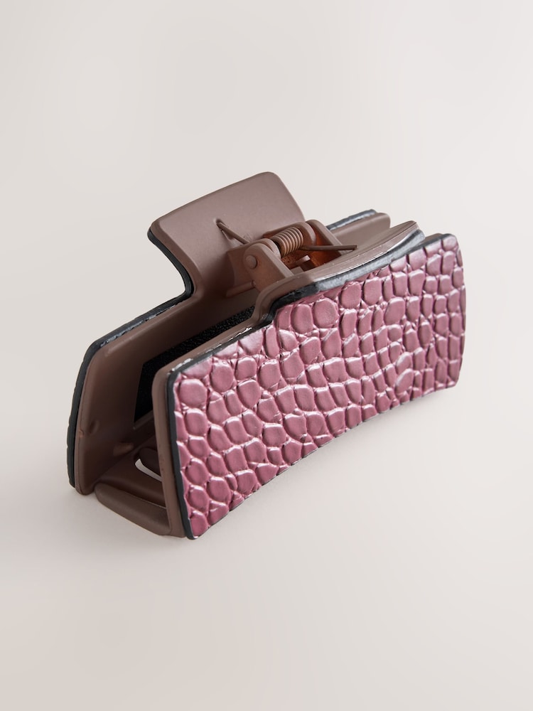 Burgundy Red Croc Effect PU Claw Hair Clip - Image 1 of 3