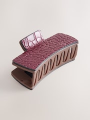 Burgundy Red Croc Effect PU Claw Hair Clip - Image 2 of 3