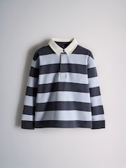 The Set 2 Pack Rugby Stripe Long Sleeve Tops Navy/Burgundy - Image 2 of 5