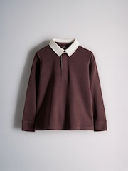The Set 2 Pack Rugby Stripe Long Sleeve Tops Navy/Burgundy - Image 3 of 5