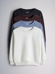 The Set 4 Pack Regular Crew Sweatshirts Navy/Grey - Image 1 of 7