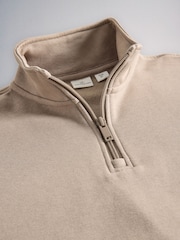 The Set 3 Pack Quater Zip Sweat Tops Brown/Cream - Image 5 of 6