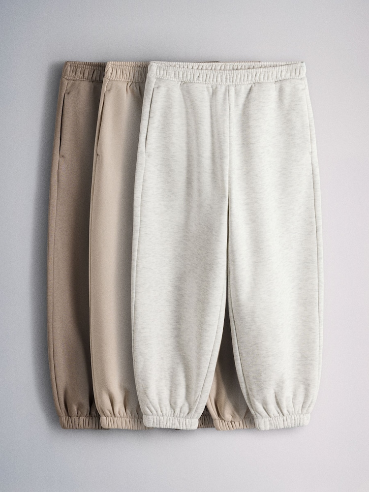 The Set 3 Pack Cuffed Joggers Grey Marl/Light Brown/Brown - Image 1 of 6 The Set 3 Pack Cuffed Joggers Grey Marl/Light Brown/Brown - Image 1 of 6