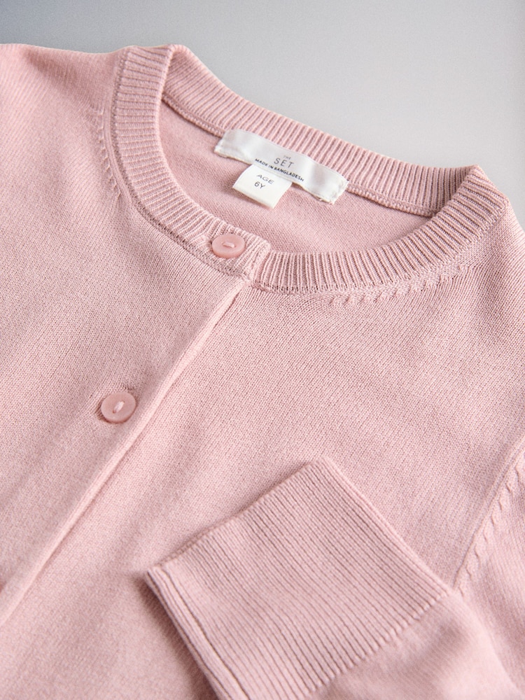 The Set 3 Pack Knitted Cardigans Pink/Cream/Brown - Image 6 of 6