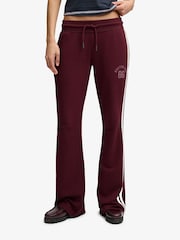 Superdry Red Ath Essentials Stripe Flare Joggers - Image 1 of 8