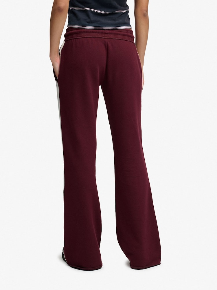 Superdry Red Ath Essentials Stripe Flare Joggers - Image 2 of 8