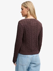 Superdry Brown Essentials Cable Jumper - Image 2 of 5