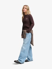 Superdry Brown Essentials Cable Jumper - Image 5 of 5