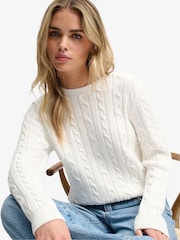 Superdry Cream Essentials Cable Jumper - Image 4 of 5