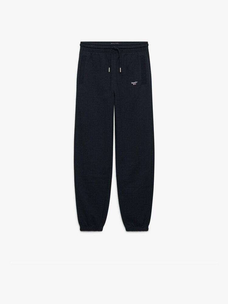 Superdry Blue Signature Emb Cuffed Joggers - Image 1 of 2