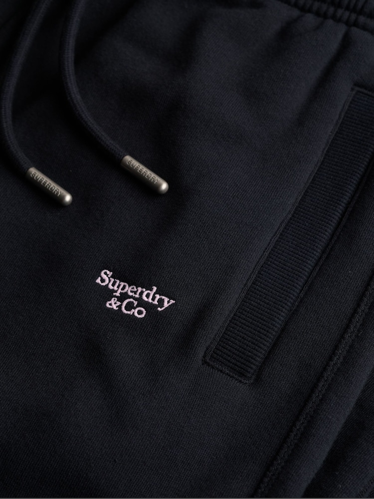 Superdry Blue Signature Emb Cuffed Joggers - Image 7 of 7
