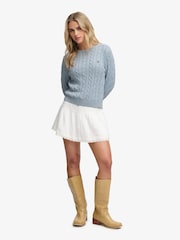 Superdry Light Blue Essentials Cable Jumper - Image 5 of 7