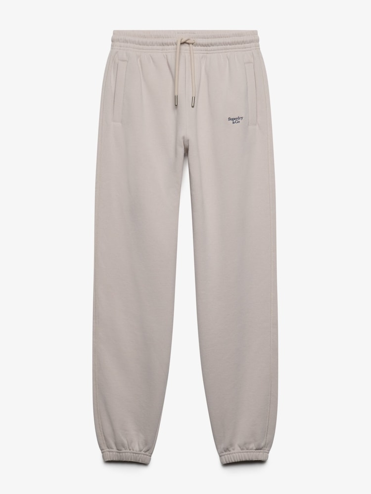 Superdry Grey Signature Emb Cuffed Joggers - Image 1 of 2