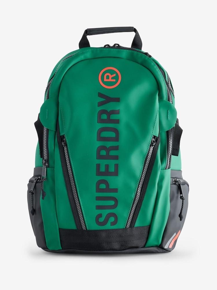 Superdry Forest Green Tarp Embroidered Rucksack - Image 1 of 1 Superdry Forest Green Tarp Embroidered Rucksack - Image 1 of 1