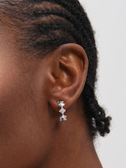 Inicio Sterling Silver Plated Celestial Star Hoop Earrings - Image 3 of 4