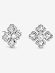 Simply Silver 925 Sterling Silver Satin Clover Stud Earrings - Image 3 of 3