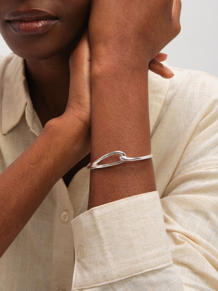 Inicio Silver Tone Polished Open Link Cuff - Gift Bracelet - Image 2 of 3