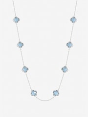 Inicio Silver Light Sapphire Clover Necklace - Gift Pouch - Image 2 of 2