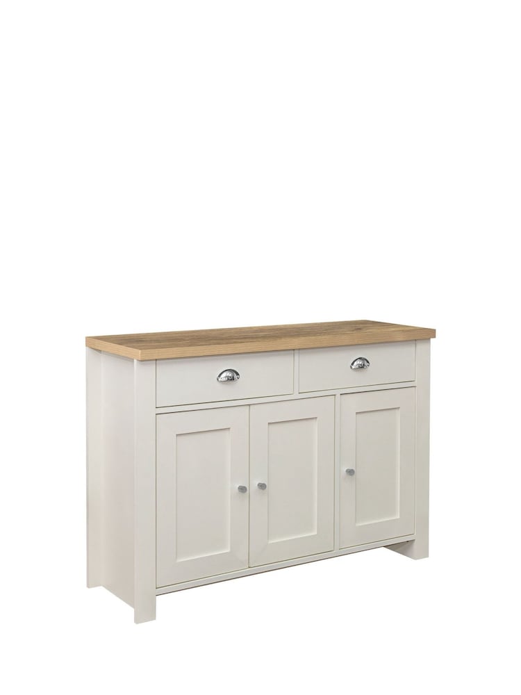 Birlea Cream Highgate 3 Door 2 Drawer Sideboard - Image 5 of 5