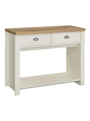 Birlea Cream Highgate Oak Effect 2 Drawer Console Table - Image 6 of 6