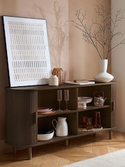 Birlea Walnut Axel 2 Door Fluted Sideboard - Image 2 of 9