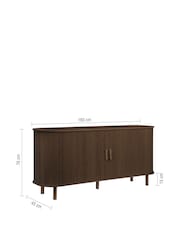 Birlea Walnut Axel 2 Door Fluted Sideboard - Image 5 of 9