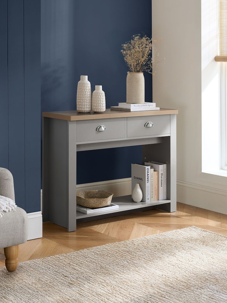 Birlea Grey Highgate 2 Drawer Console Table - Image 1 of 5