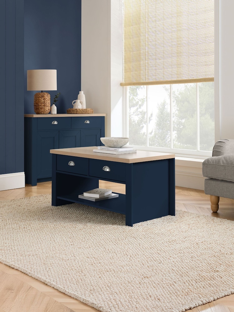Birlea Navy Blue Highgate 2 Drawer Coffee Table - Image 1 of 5