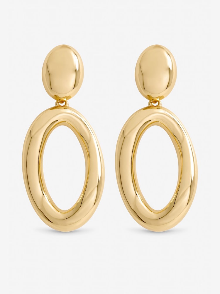 Mood Gold Tone Polished Open Drop Earrings - Image 1 of 3